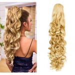 Extensie de par coada ondulata cu cleste 68 cm Blond Deschis Ombre Mixt Cod 39399